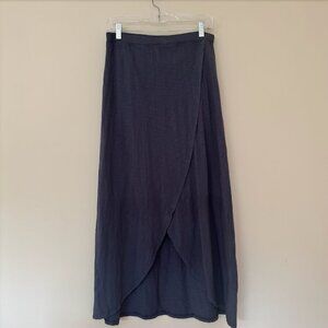 mododoc Los Angeles Grey faux wrap maxi high low Skirt